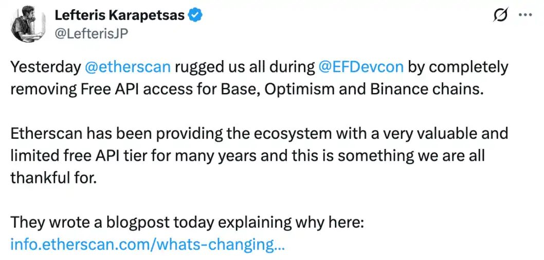 Etherscan surprise charges! Accidentally exposed the data dependence contradictions of the Ethereum ecosystem